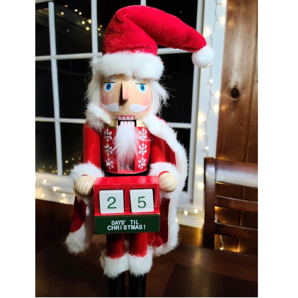 Santa Christmas Nutcracker Soldier Wooden Statue Holiday Decor Table Decoration